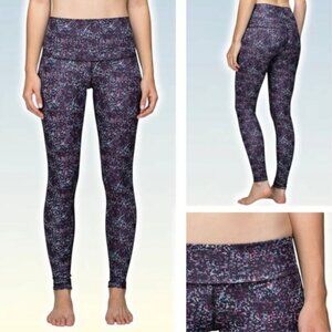 LULULEMON Wunder Under Pant Roll Down Sz 10 Rocky Road Gusto Blue Bumble Berry